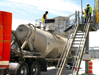cement truck loading fall protection gangway