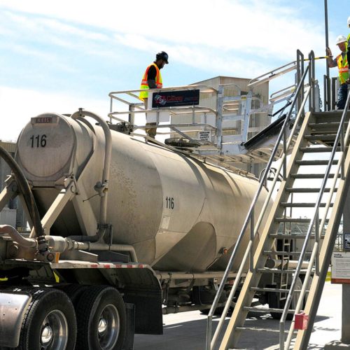 cement truck loading fall protection gangway