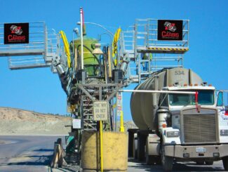 truck access platform with sliding powered gangways and cages