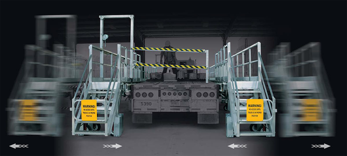 Flatbed fall protection platforms — active fall protection system.